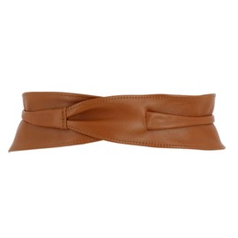 FASHIONGEN - Woman Italian leather Obi belt, CASSIANE - Camel, 3XL