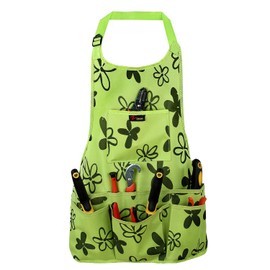 Discoball Oxford Cloth Garden Apron Thickening Garden Tools Belt Multifunction Waterproof Wear-resistant for Women Men (Green)