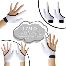 4 Pcs Thumb Sucking Guard Gloves,Kids Chewy Compression Glove,Kids Stop Thumb Sucking and Finger Biting for Ages 5-13 (White#2)