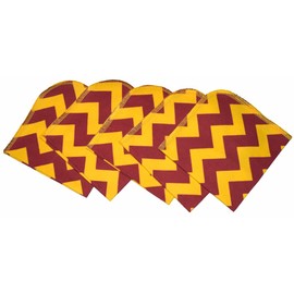 1 Ply 12x12 Inches Maroon and Gold Stripes-Set of 5 Printed Flannel Paperless Towels - Proudly Made in the USA!