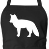 Huuraa Apron Fox Silhouette Gift Cotton Fox Gift Idea, black,