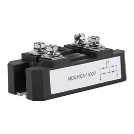 Singe Phase Rectifier Module Diode Bridge Rectifier 4 Terminals MDQ DC150A 1600V High Power Bridge Rectifier, Black 1PC