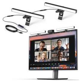 HumanCentric Video Conference Lighting - Webcam Light for Streaming, LED Monitor and Laptop Light for Video Conferencing, Zoom Lighting for Computer, Replace Ring Light for Zoom Meeting, Double Kit