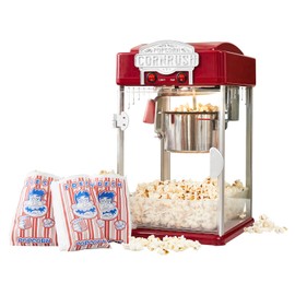 Popcorn Popper Machine-4 OZ Vintage Professional Popcorn Maker Theater Style with Nonstick Kettle Warming Light and Serving Scoop. (Blue)