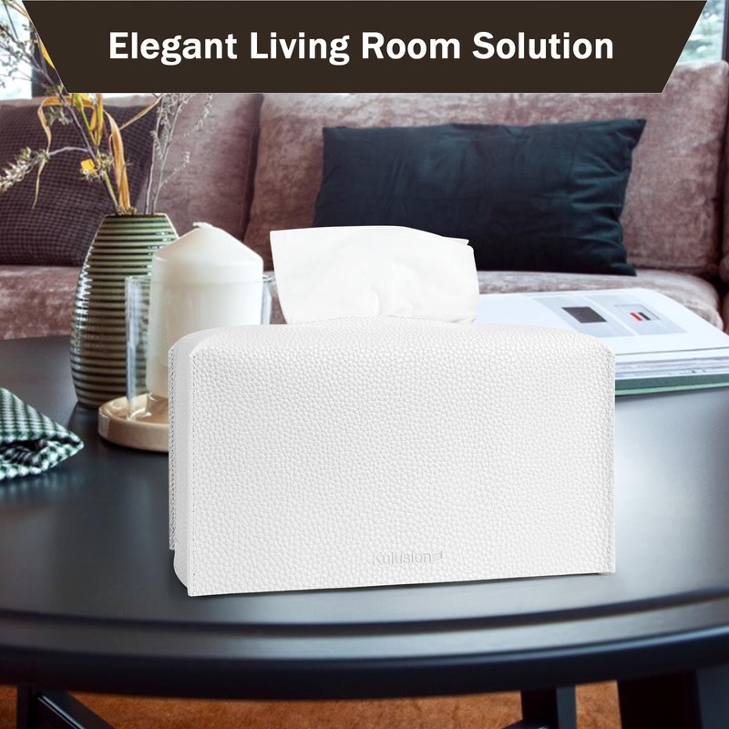 2Pcs Tissue Box Cover Holder, Rectangular with Bottom Belt -