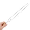Stainless Steel Fork Wood Handle U shaped BBQ Roast Needle
