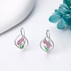 Tulip Earrings Sterling Silver Tulip Flower Leverback Earrings Pink Tulip