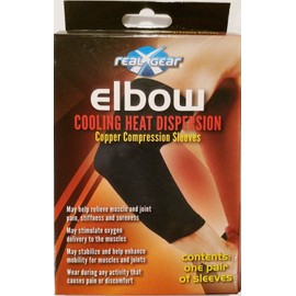 RealxGear Elbow Cooling Heat Dispersion Copper Compression Sleeves 1 Pair