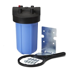 Pentair OMNIFilter Whole Home 10" Heavy-Duty Big Blue Water Filtration System with Pressure Relief, Black/Blue