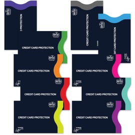 DEEZOMO RFID Blocking Sleeves (10 RFID Blocking Sleeves, 10 Unique Designs) Identity Theft Protection Travel Case Set