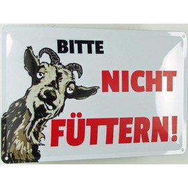 Tin Sign 20 x 30 cm Curved Please Do Not Feed Goat Decorative Gift Sign