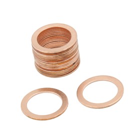 A ABSOPRO Copper Crush Washers Flat Sealing Gaskets Rings 18x24.5x1mm (Set of 20)