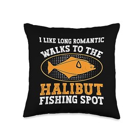 Halibut Fishing Lure Angling Fisherman Angler Halibut Fisher Throw Pillow