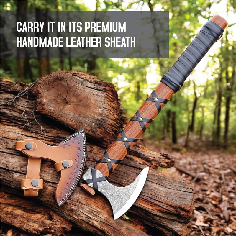 Viking Axe of Ragnar Lothbrok Hunting Axe with Rosewood Handle