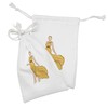 Lunarable Retro Fabric Pouch Set of 2, Model Sketch in