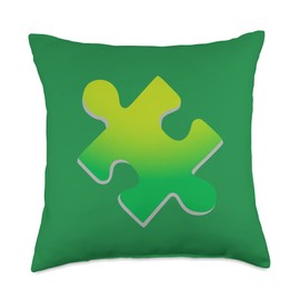 Funny Easy Lazy Last Minute Costumes Jigsaw Puzzle Piece Costume Throw Pillow, 18x18, Multicolor