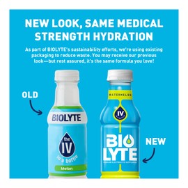 BIOLYTE Electrolyte Drink - Doctor-Formulated Hydration Drink, Electrolytes Water, Chemotherapy Must Haves for Women & Men, Rehydration IV Liquid in a Bottle - Watermelon, 16 Fl Oz (12 Pack)