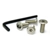 Flat Type Stainless Steel (Silver) License Plate Bolt 4 Piece