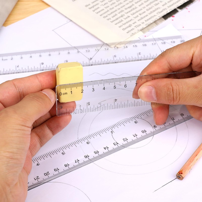 3 Pack 6 Inch 8 Inch 12 Inch Ruler Set
