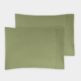 Southshore Fine Linens - Set of Two Pleated Queen (Standard) Pillow Cases (Set of Two Standard Pillow Cases Only, Sage Green)