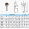 Rod End Bearing Self Lubricating Male Thread Right with 10mm