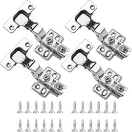 YUNYU 4 Pcs Cabinet Hinges,Kitchen Cupboard Hinges Cupboard Hinges with Screws Soft Close Hinges Kitchen Cabinet Hinges Inset Mute Door Hinges for Bathroom Bedroom Dining Room (Inset)