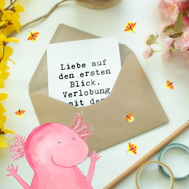 Mr. & Mrs. Panda Grußkarte Spruch Verlobung Glaube - Geschenk,