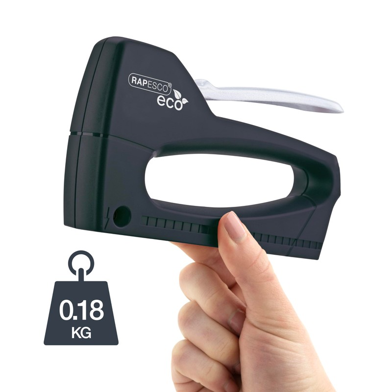 Rapesco 1137 ECO Germ-Savvy Antibacterial T8-Lite Staple Tacker, Black