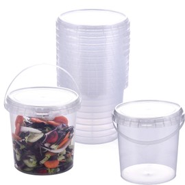 SHPii 42 oz Ice Cream Tub with Lid, Tamper Proof, BPA Free, Freezer and Microwave Safe Food Storage Container, Reusable Airtight Container, Leak Proof Tub for Snacks Deli Fruits, Drinks.(10 pack)