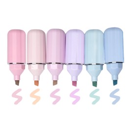 UPENOTE Chisel Tip Highlighter Pens, 6 Colors, Water Based, Quick Dry, No Bleed, Pack of 6