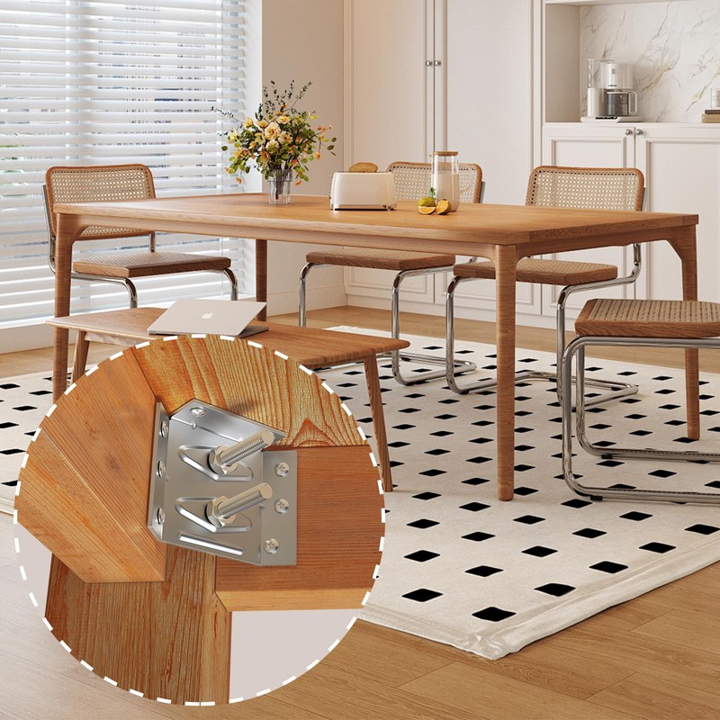 Fixirons Surface Mount Corner Brackets for Desk Legs Coffee Table