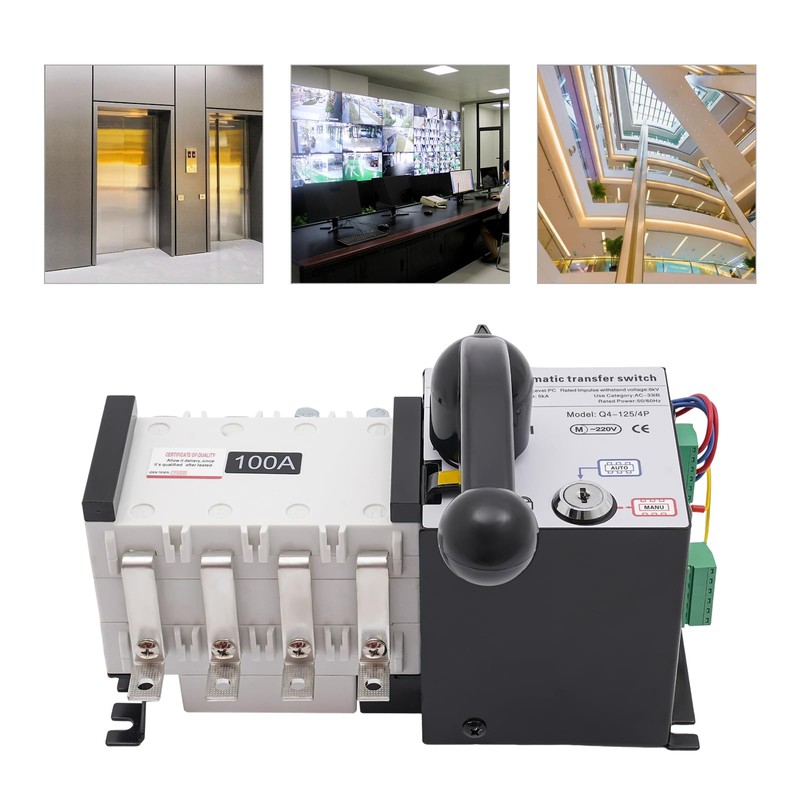 100AMP Dual Power Automatic Transfer Switch ATS, 4P 50/60Hz, Changeover