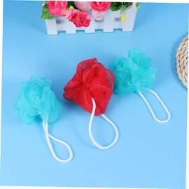 Vaguelly 10 Pack Random Colorful Bath Shower Balls Mesh Bath Puff Sponges Natural Scrubbers for Body Exfoliation
