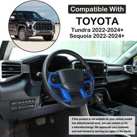 Aunginsy Steering Wheel Button Frame Cover Trim Compatible with Toyota Tundra/Sequoia 2022-2024 & Tacoma 2024 Car Steering Wheel Button Panel Moulding Protect Cover Decorative Sticker ABS Accessories