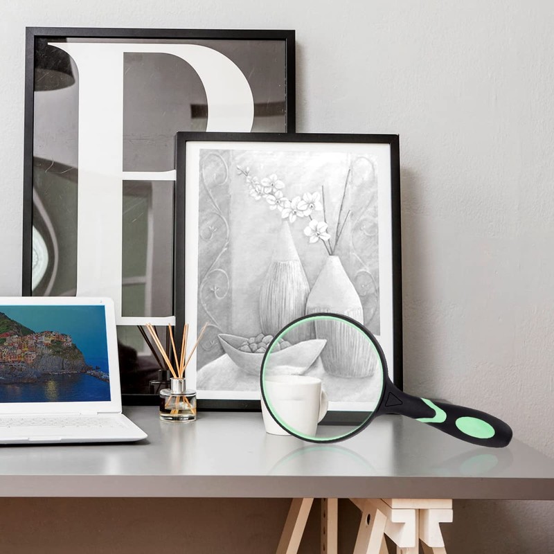 Large Magnifying Glass 5X Handheld Reading Magnifier for Seniors &