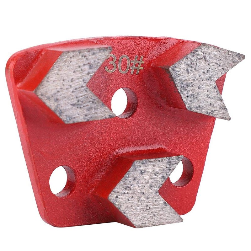 3PCS Trapezoid Diamond Floor Grinding Pad Disc #30 Grit Metal