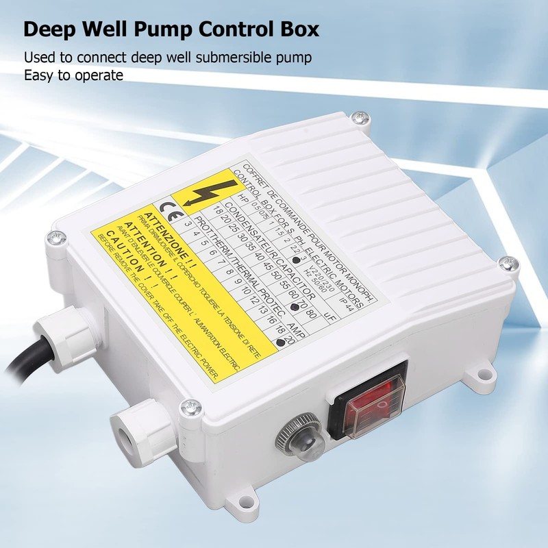 3.0HP Deep Well Pump Control Box 2.2KW, 70uf, 20A Household
