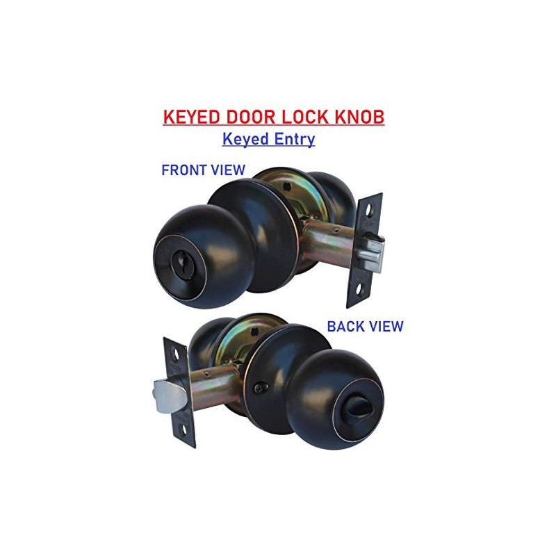Constructor Chronos Entry Door Knob, Universal Keyed Lock Handle Set