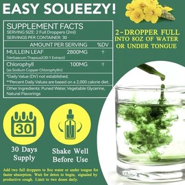 Mullein Leaf Drops with Chlorophyll Extract Drop- Lung Cleanse - Mullein Leaf Extract