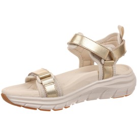 VIONIC Women's Walk Max Wanderer Sandal, Gold Leather, 9