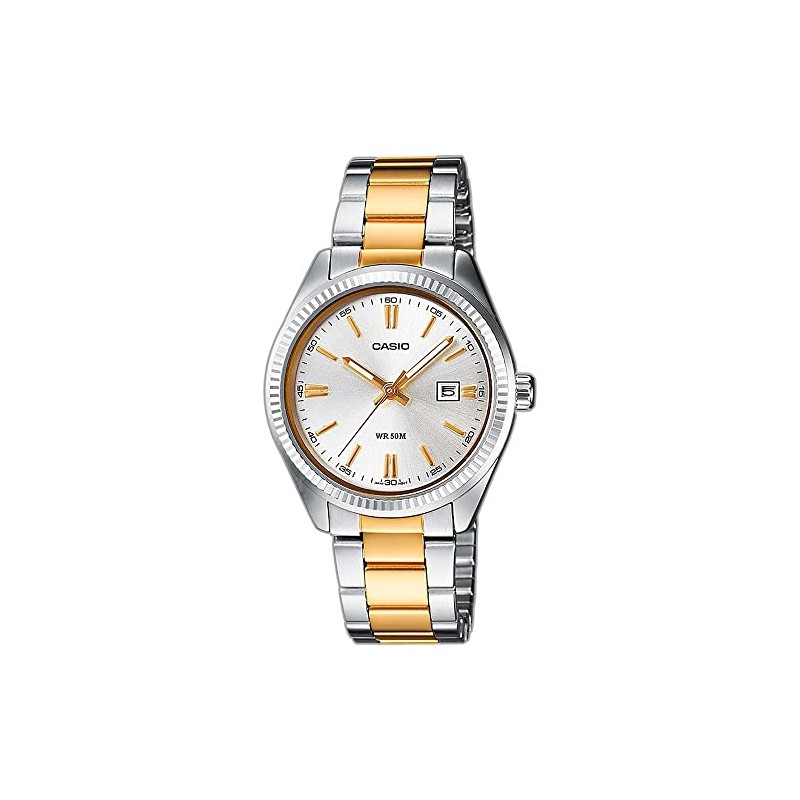 Casio Damen Analog Quarz mit Edelstahl Armbanduhr LTP 1302PSG 7A