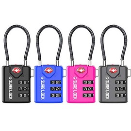TSA Compatible Travel Luggage Locks, Inspection Indicator, Easy Read Dials - 1, 2 & 4 Pack (Large, All Colour)