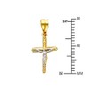 14k REAL Two Tone Gold Religious Jesus Crucifix Cross Charm