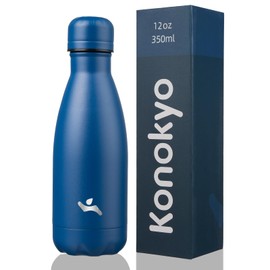 Konokyo Insulated Water Bottles,12 oz Double Wall Stainless Steel Vacumm Metal Flask for Sports Travel,Blue