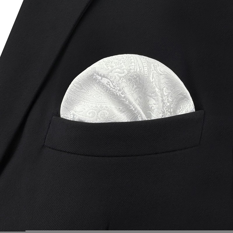 SHLAX&WING Pañuelo De Bolsillo Para Hombre Blanco Color Sólido Cachemir