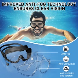 HGRGHH Schwimmbrille für Erwachsene Jugendliche, Polarisiert Schwimmbrille Taucherbrille, Anti Nebel Anti UV-Schutz Swimming Goggles Ohne Leakage für Herren Damen Jugend