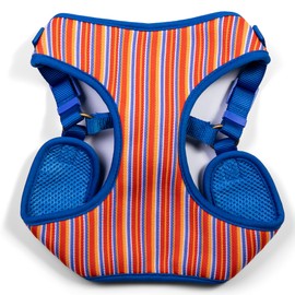 The Dodo Dog Harness, Striped, Size Large; Easy Step-in Harness for Dogs; Breathable Mesh Fabric; Snap-Together, Pinch Release Buckle, Ring for Leash Attachment; Everyday Pet Apparel