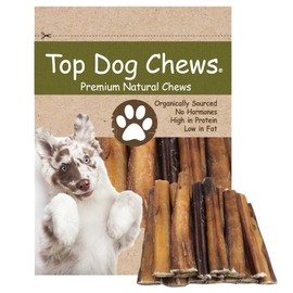 Top Dog Chews - Thick 12 Inch Bully Sticks, 100% Natural Beef, Free Range, Grass Fed, High Protein, Supports Dental Health & Easily Digestible, Dog Treat, (12 Count 6", Beef)