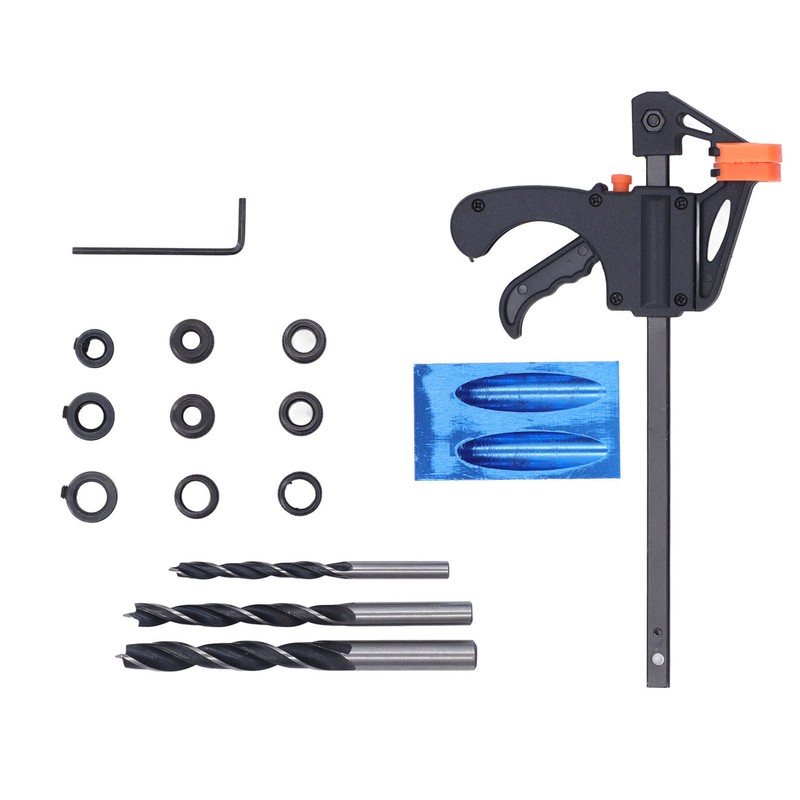 15Pcs Pocket Hole Jig 15° Aluminum Alloy Inclined Hole Drilling