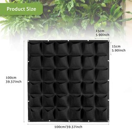 MOONDKIST 36 Pockets Hanging Planter Bags, Hanging Vertical Wall Planter Planting Grow Bags, Wall Garden Planter for Indoor Outdoor Vegetables, Succulent, Ferns (Black)